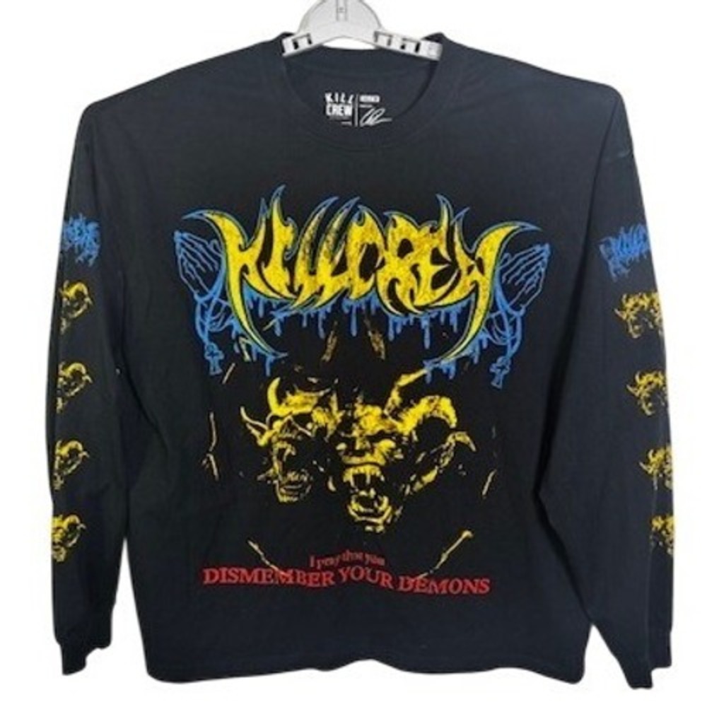 Kill Crew Black Long Sleeve Graphic Tee - 'Dismember Your Demons'